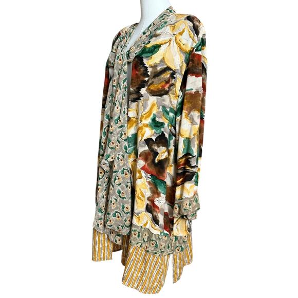 CAROLE LITTLE Vintage 80s Abstract Kimono Artsy Boho Cardigan Tunic Size 14 - Picture 11 of 15